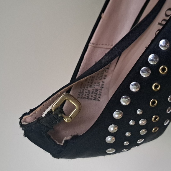 ✔Silver black & gold studded high heel With ankel strap Zigi Soho - Picture 6 of 8